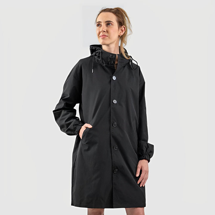 Trench à Capuche Boutonné Femme