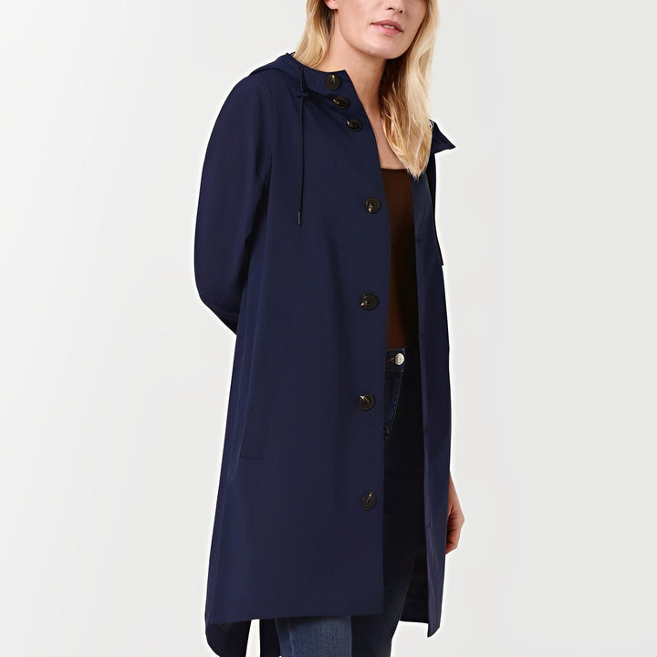 Trench à Capuche Boutonné Femme