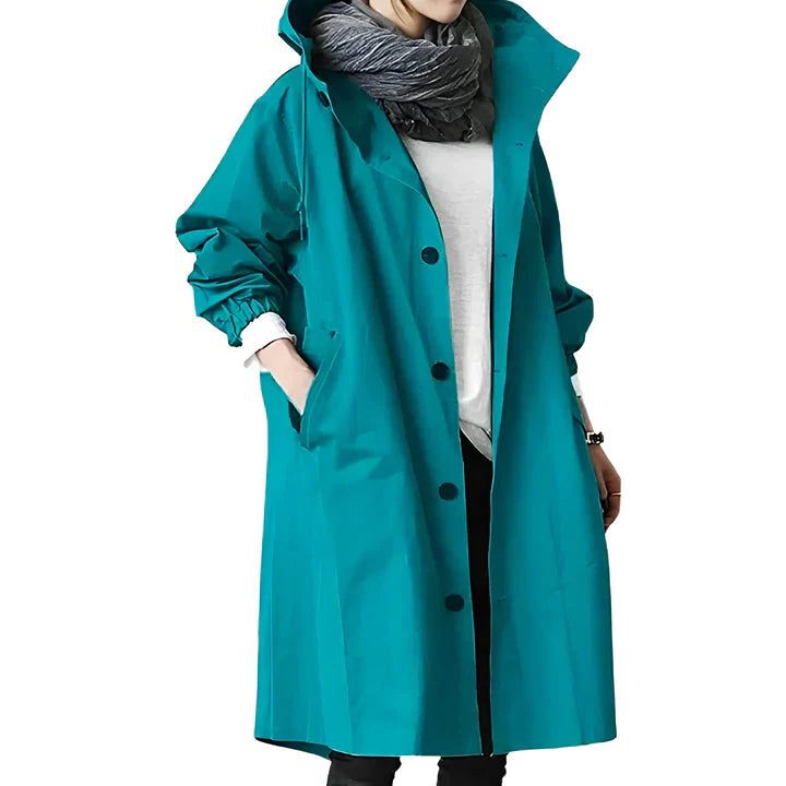 Trench à Capuche Boutonné Femme