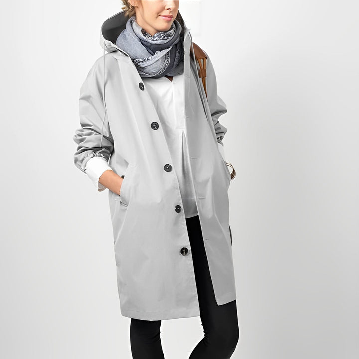 Trench à Capuche Boutonné Femme