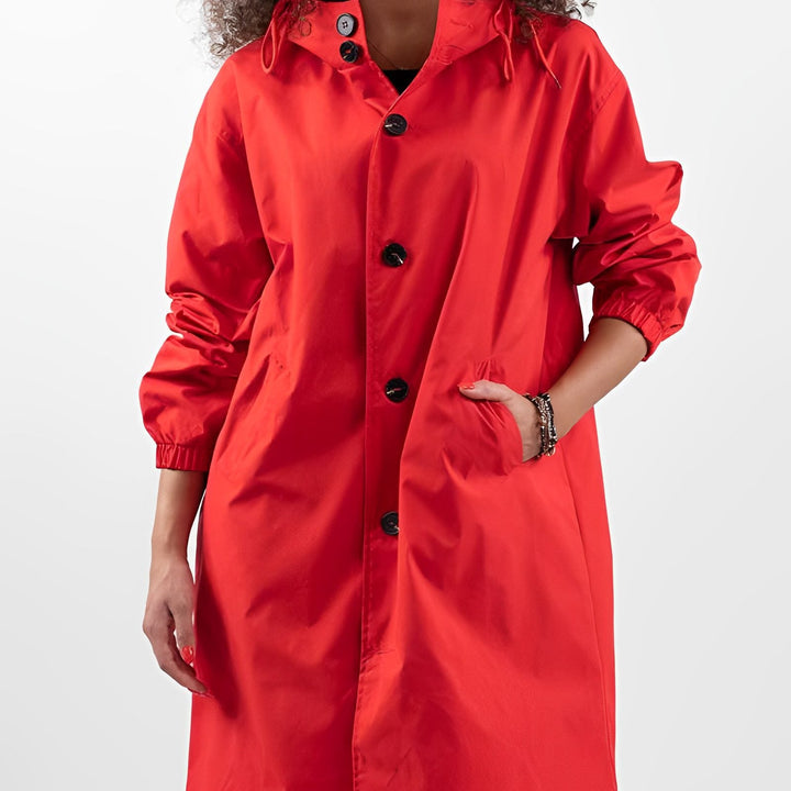 Trench à Capuche Boutonné Femme