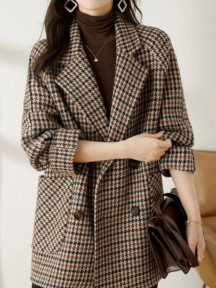 Blazer À Motif Pied-de-Poule Femme