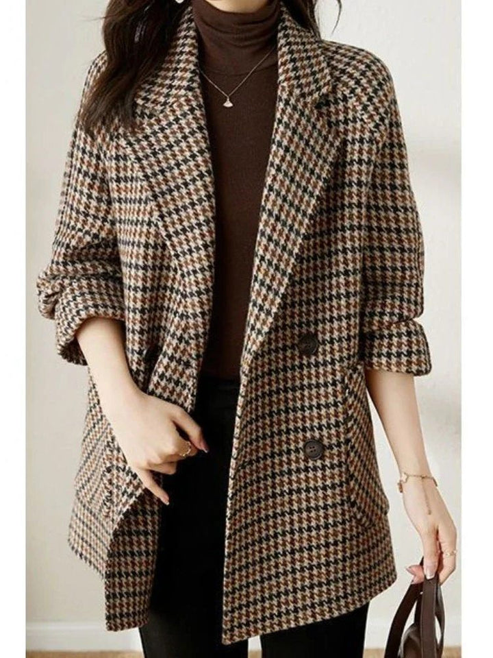 Blazer À Motif Pied-de-Poule Femme