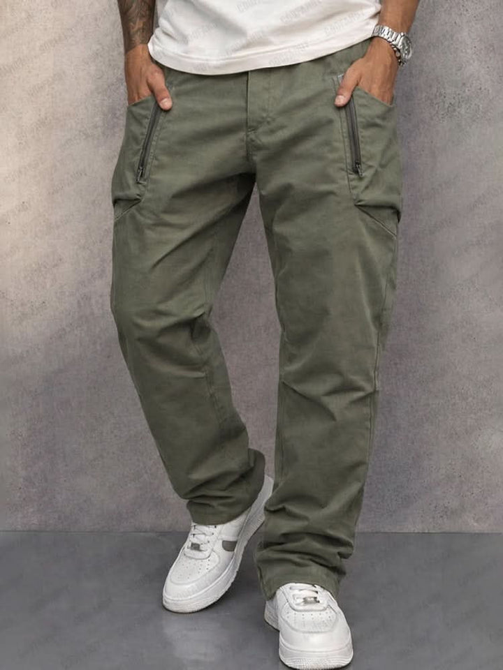 Pantalon Cargo Coupe Droite à Détails Zippés Homme