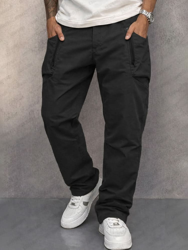 Pantalon Cargo Coupe Droite à Détails Zippés Homme