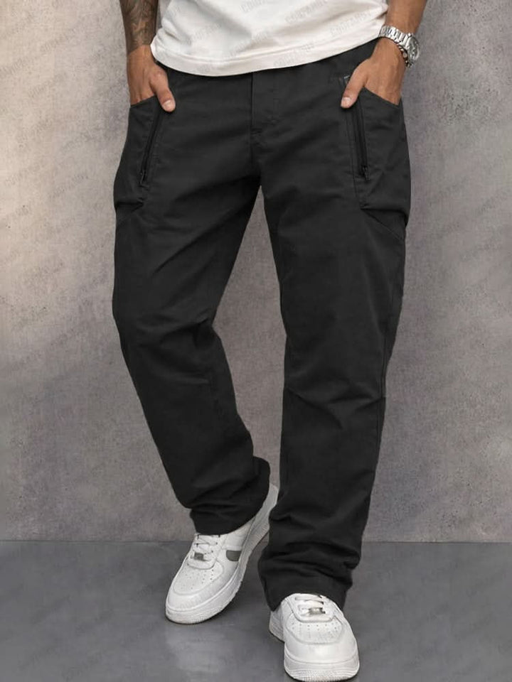 Pantalon Cargo Coupe Droite à Détails Zippés Homme