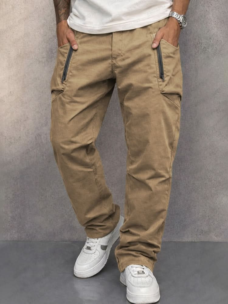 Pantalon Cargo Coupe Droite à Détails Zippés Homme