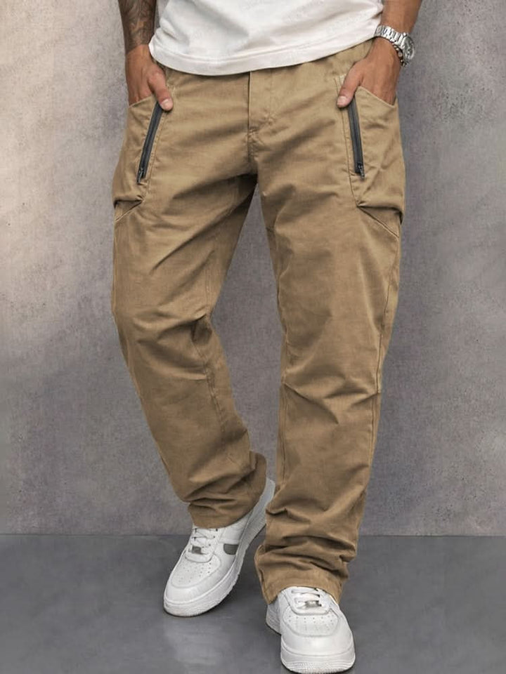 Pantalon Cargo Coupe Droite à Détails Zippés Homme