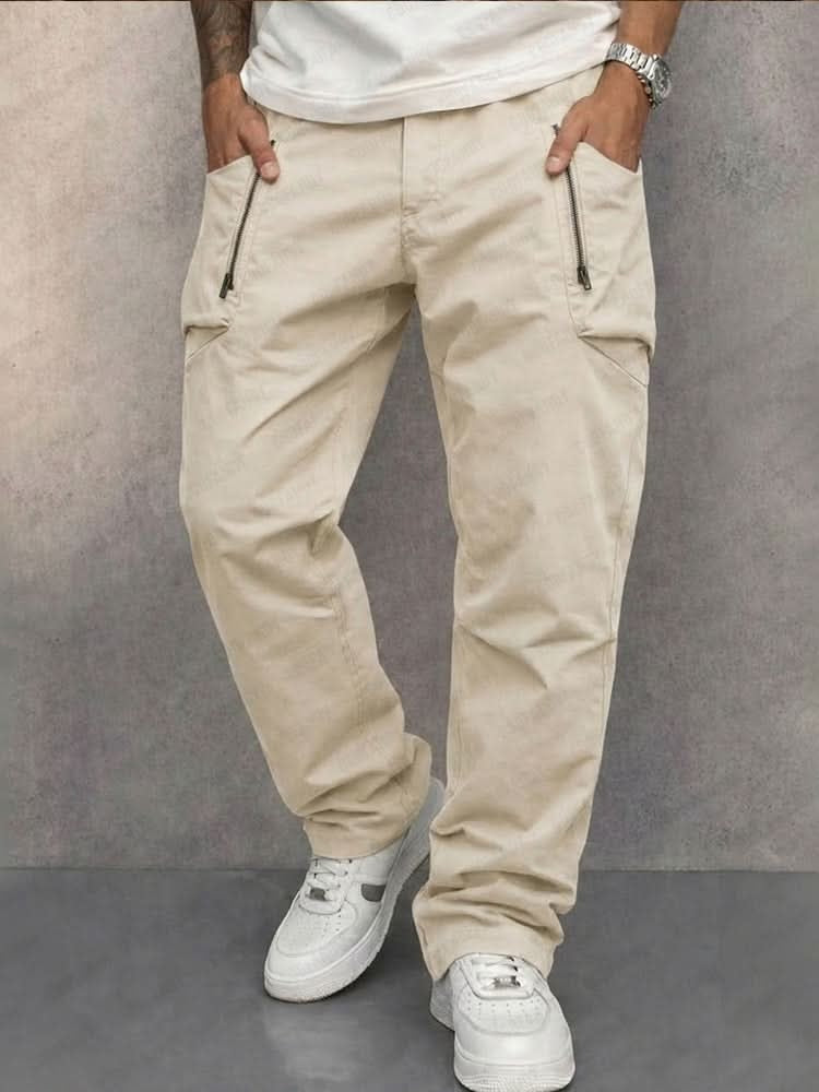 Pantalon Cargo Coupe Droite à Détails Zippés Homme