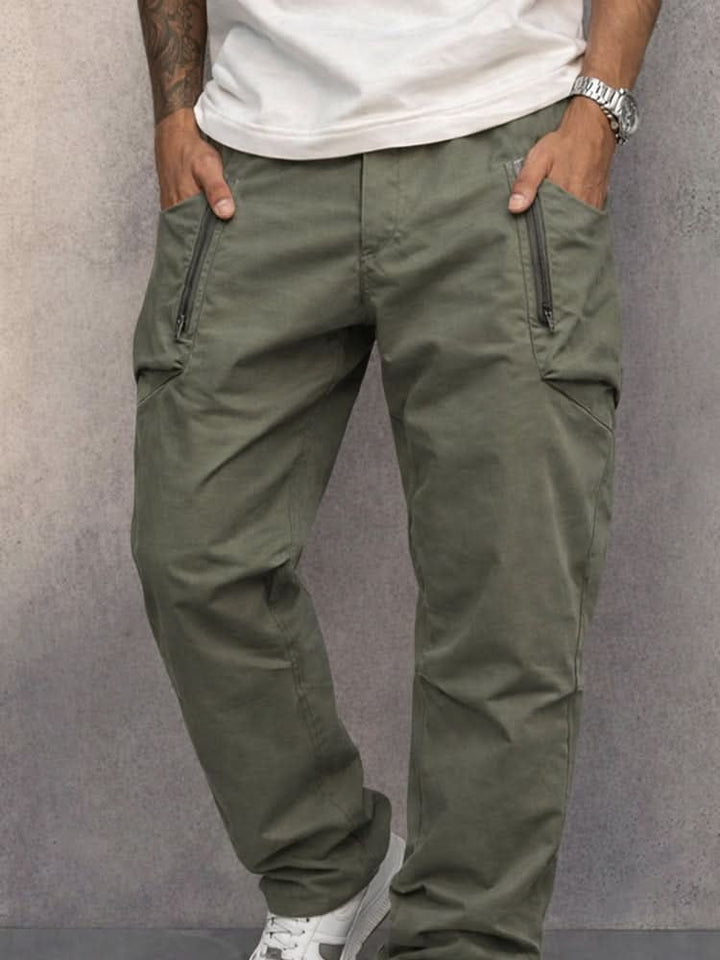 Pantalon Cargo Coupe Droite à Détails Zippés Homme