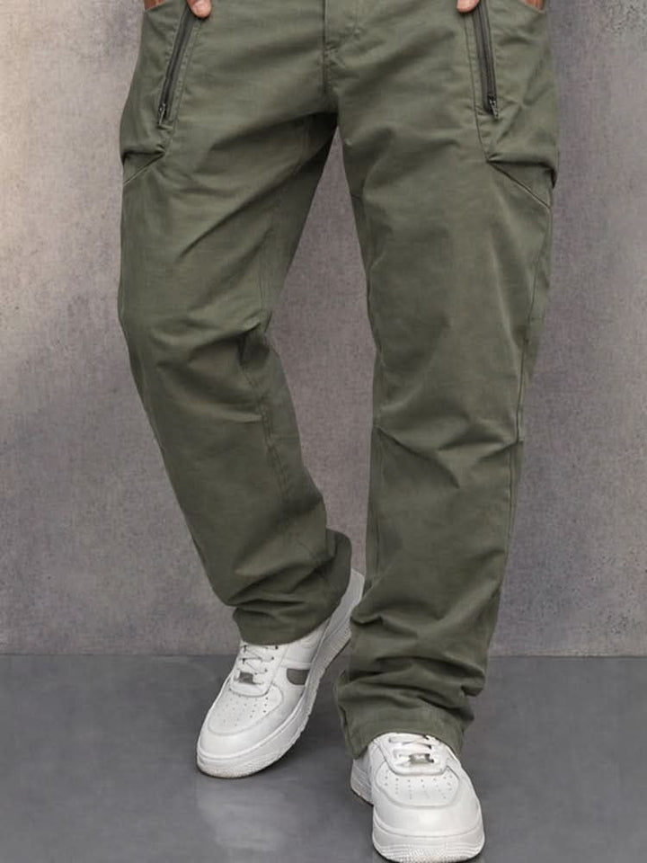 Pantalon Cargo Coupe Droite à Détails Zippés Homme