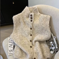 Gilet Sans Manches Boutonné Femme