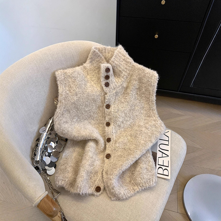 Gilet Sans Manches Boutonné Femme