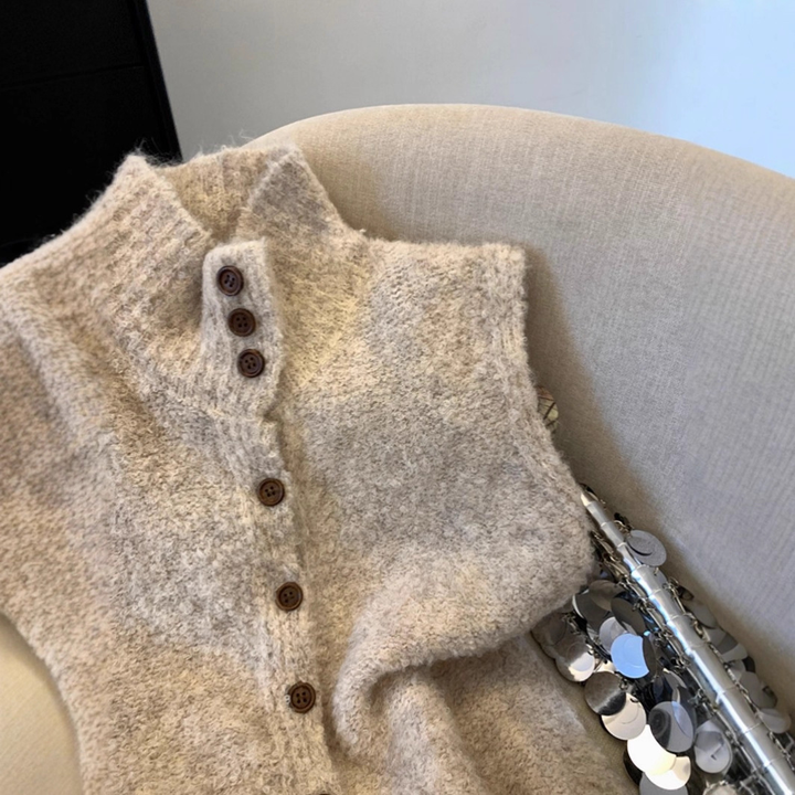 Gilet Sans Manches Boutonné Femme
