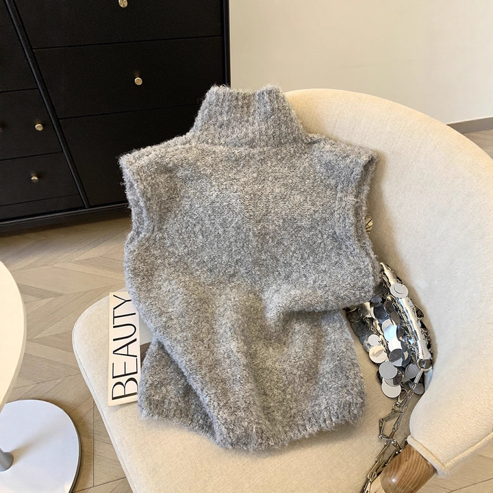Gilet Sans Manches Boutonné Femme