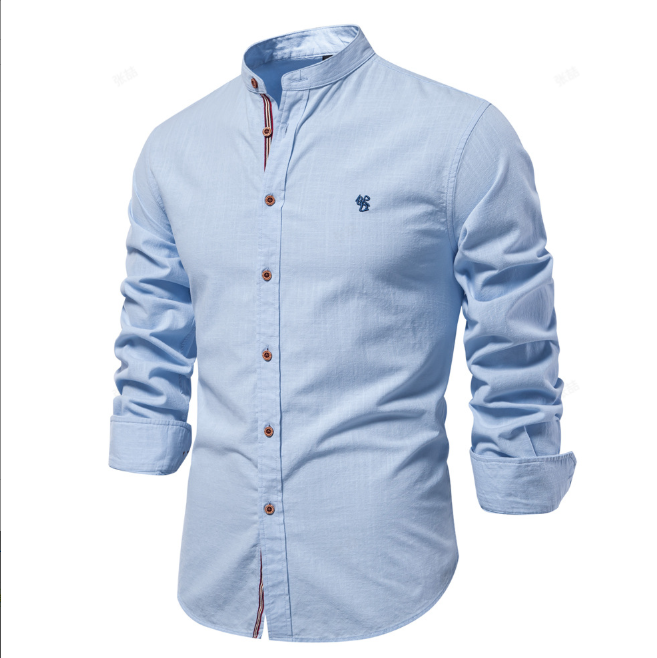 Chemise Col Mao Manches Longues Homme
