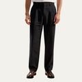 Pantalon Habillé à Rayures Fines et Pinces Homme