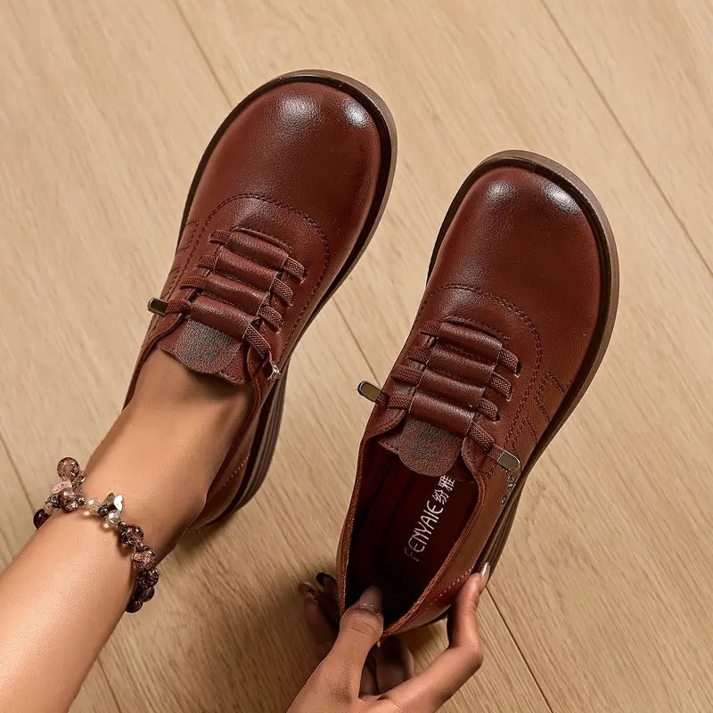 Derbies à Lacets Bout Rond Femme