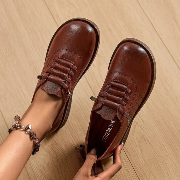 Derbies à Lacets Bout Rond Femme