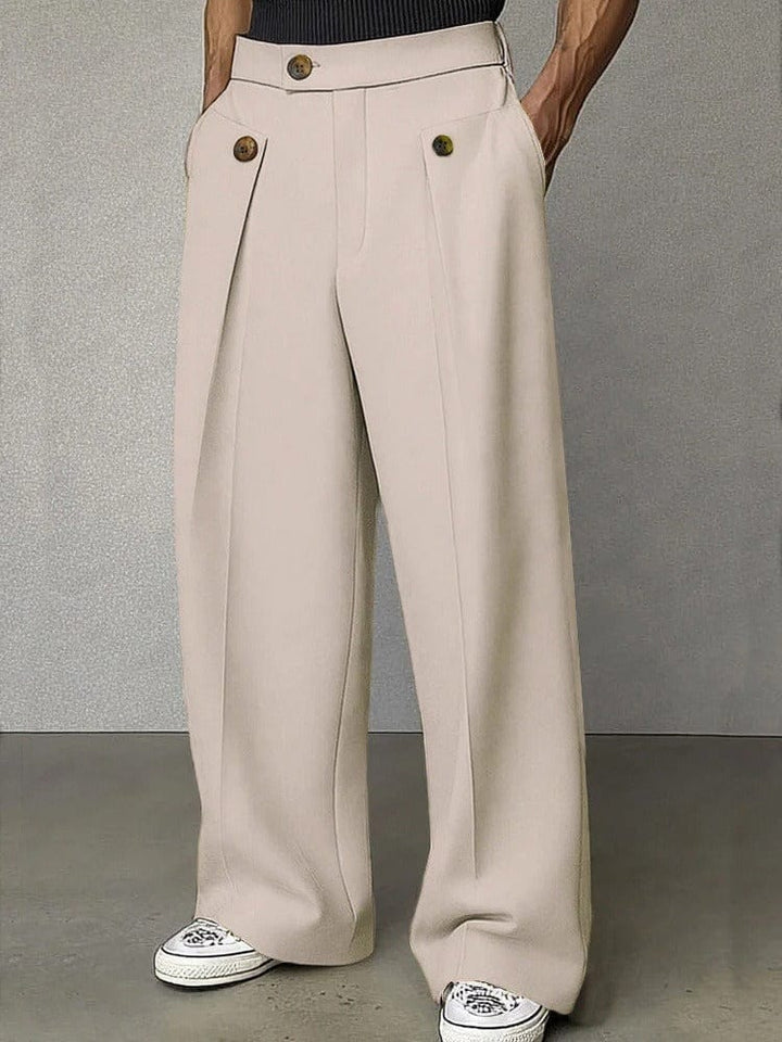 Pantalon Large Taille Haute Femme