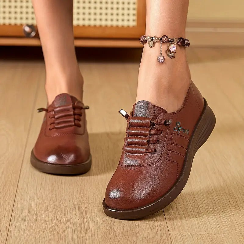 Derbies à Lacets Bout Rond Femme