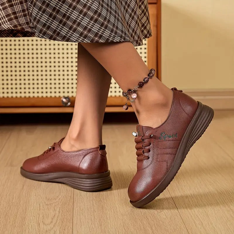 Derbies à Lacets Bout Rond Femme