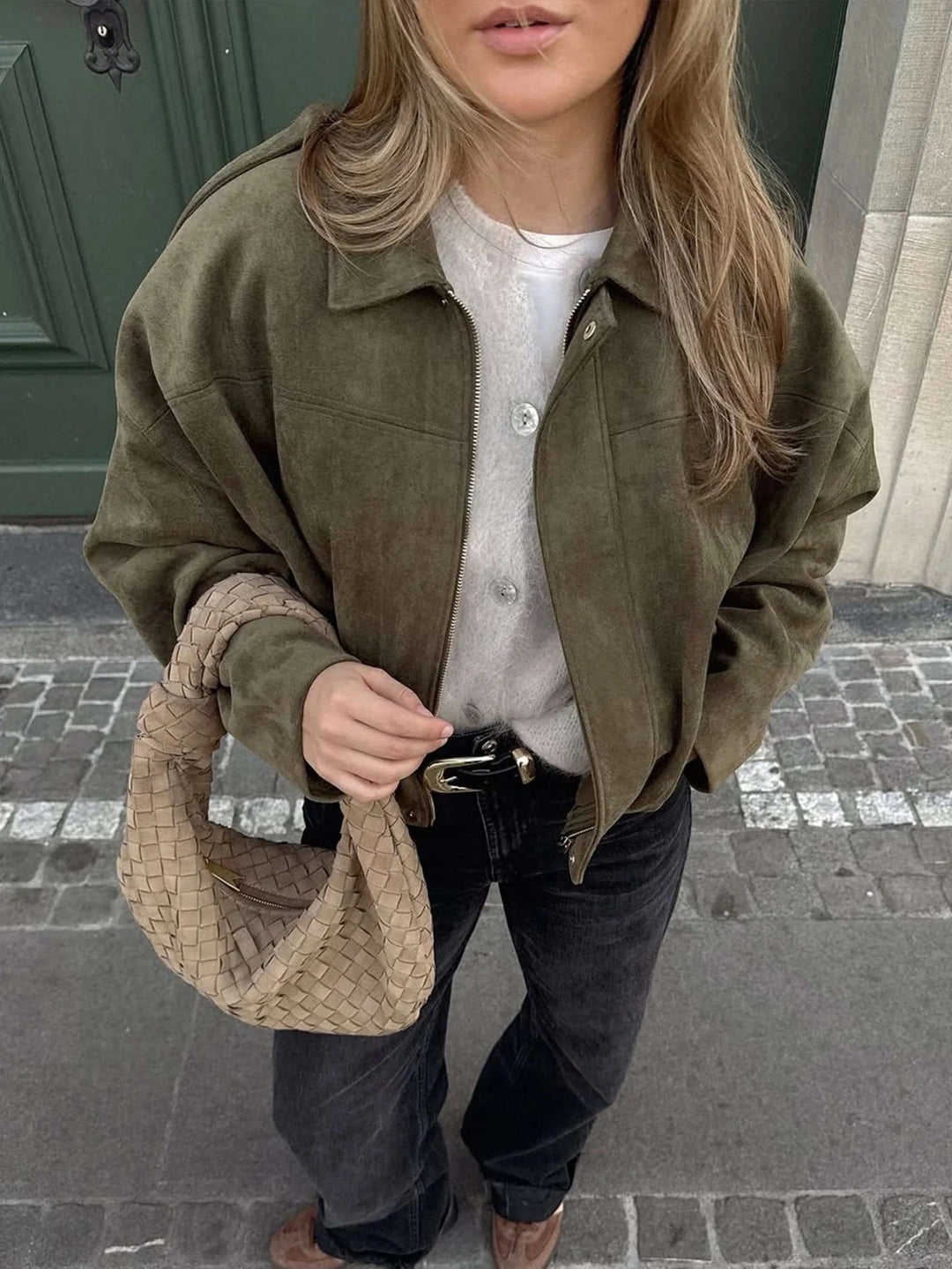 Veste Courte À Col Structuré Femme