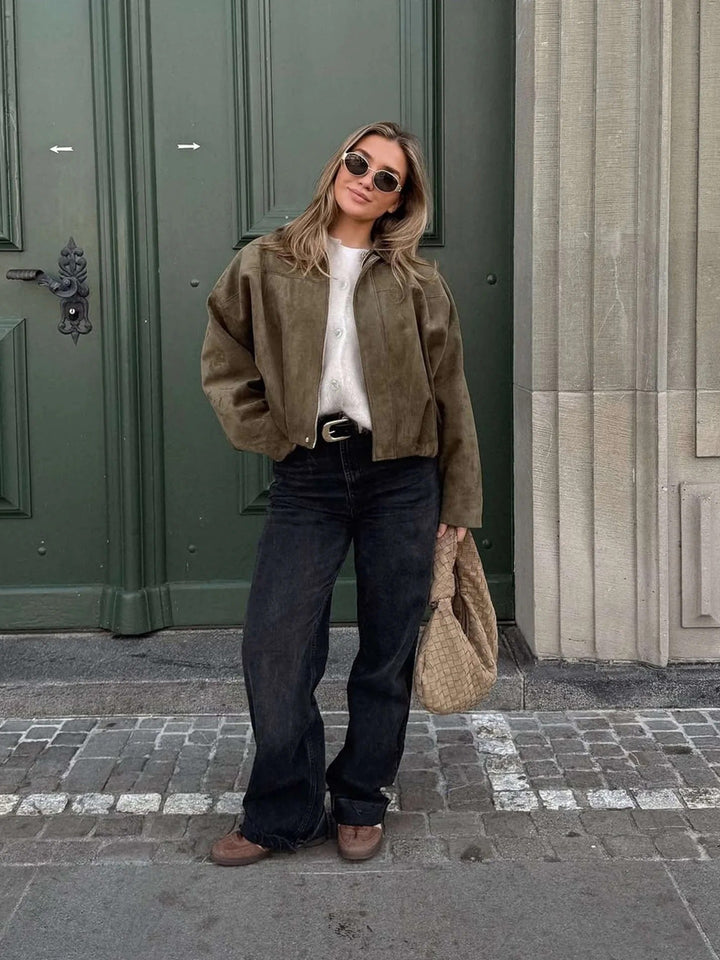 Veste Courte À Col Structuré Femme