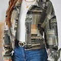 Veste Courte à Motifs Géométriques Femme