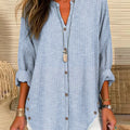 Women's Striped Button-Down Blouse