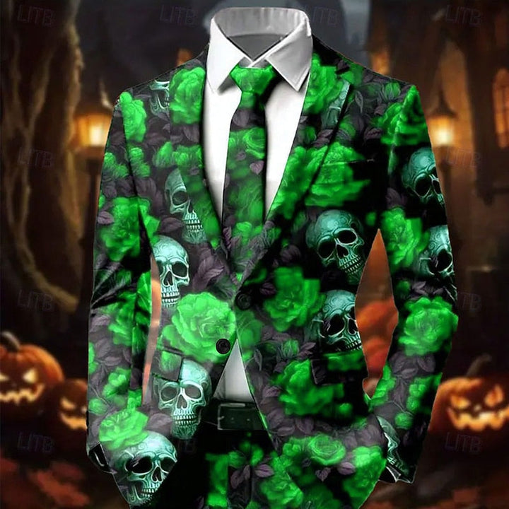 Blazer Halloween Imprimé Crânes et Roses Homme