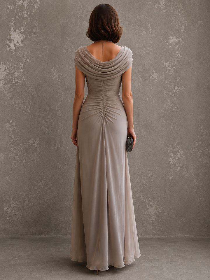 Robe Longue Drapée Sans Manches Femme