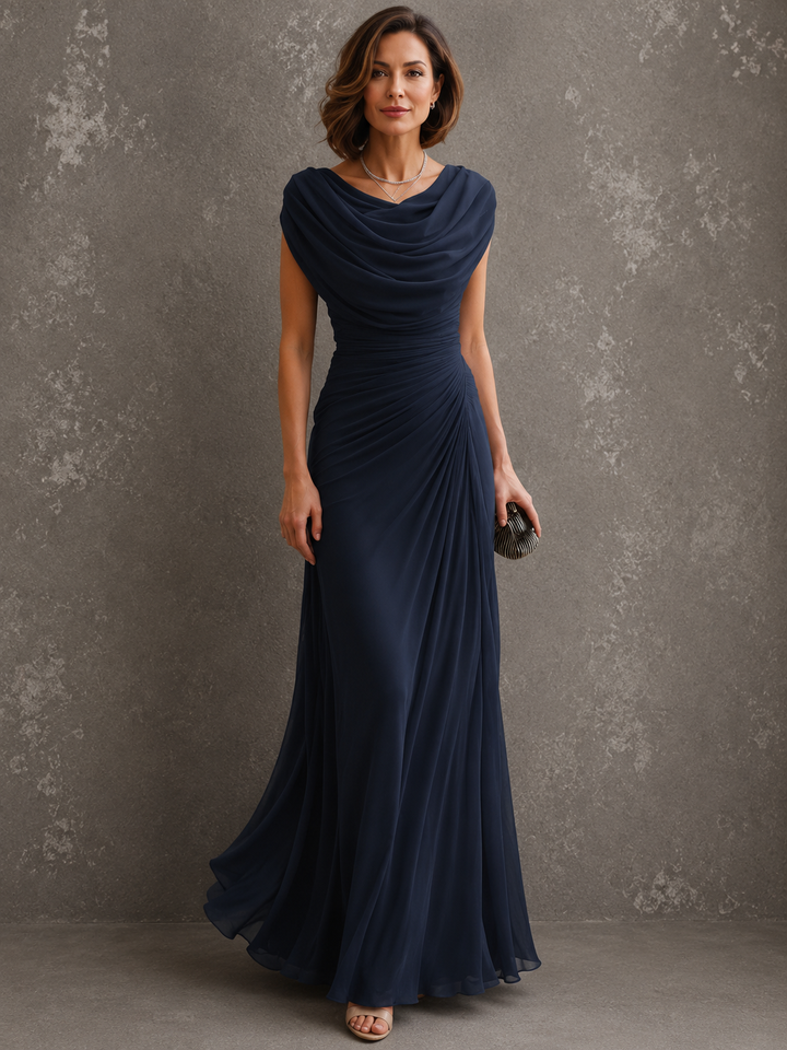 Robe Longue Drapée Sans Manches Femme