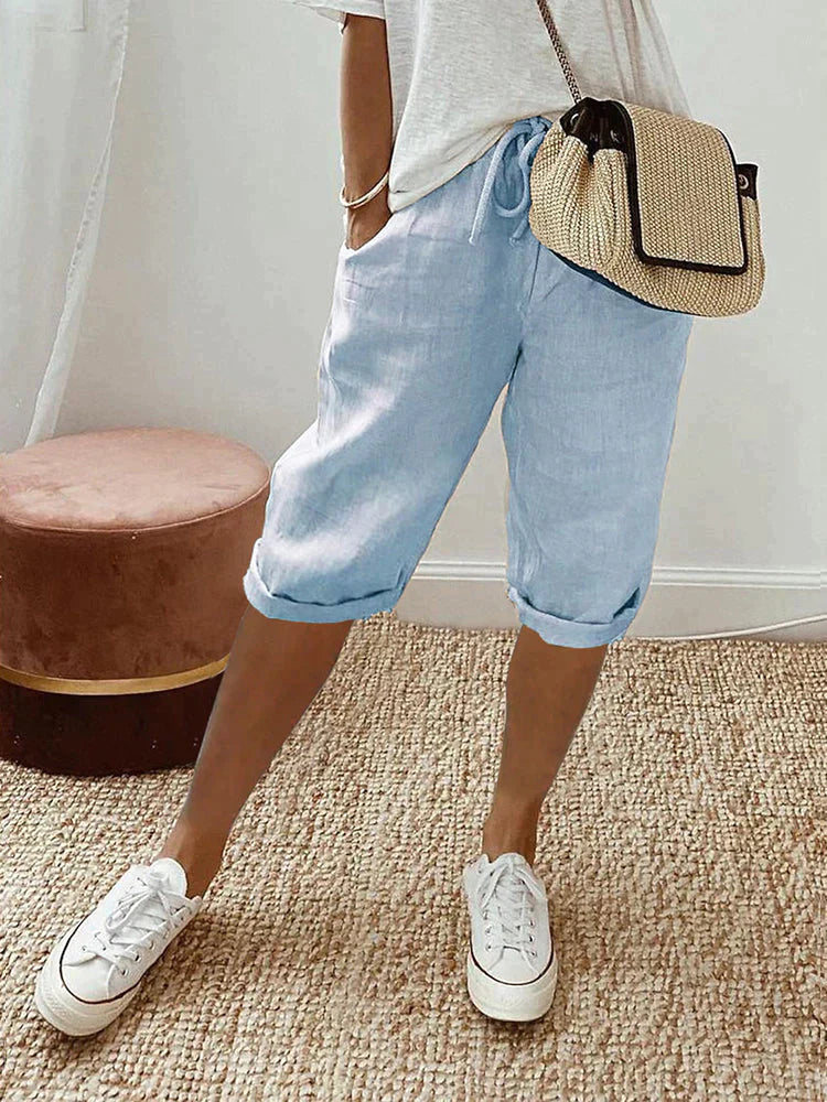 Pantalon Capri Décontracté Femme
