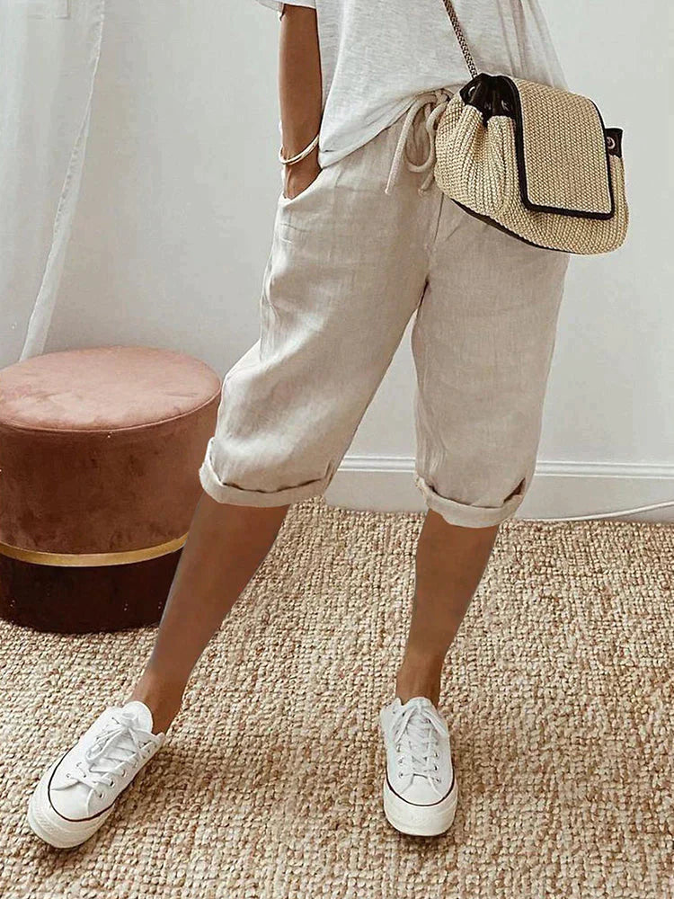 Pantalon Capri Décontracté Femme