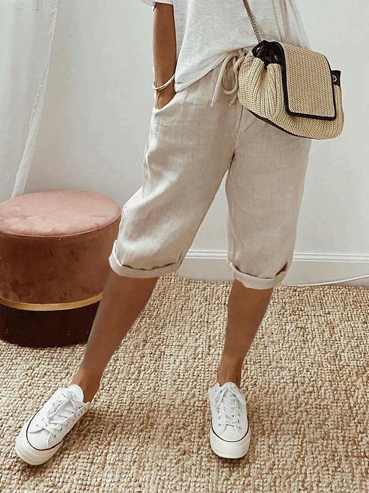 Pantalon Capri Décontracté Femme
