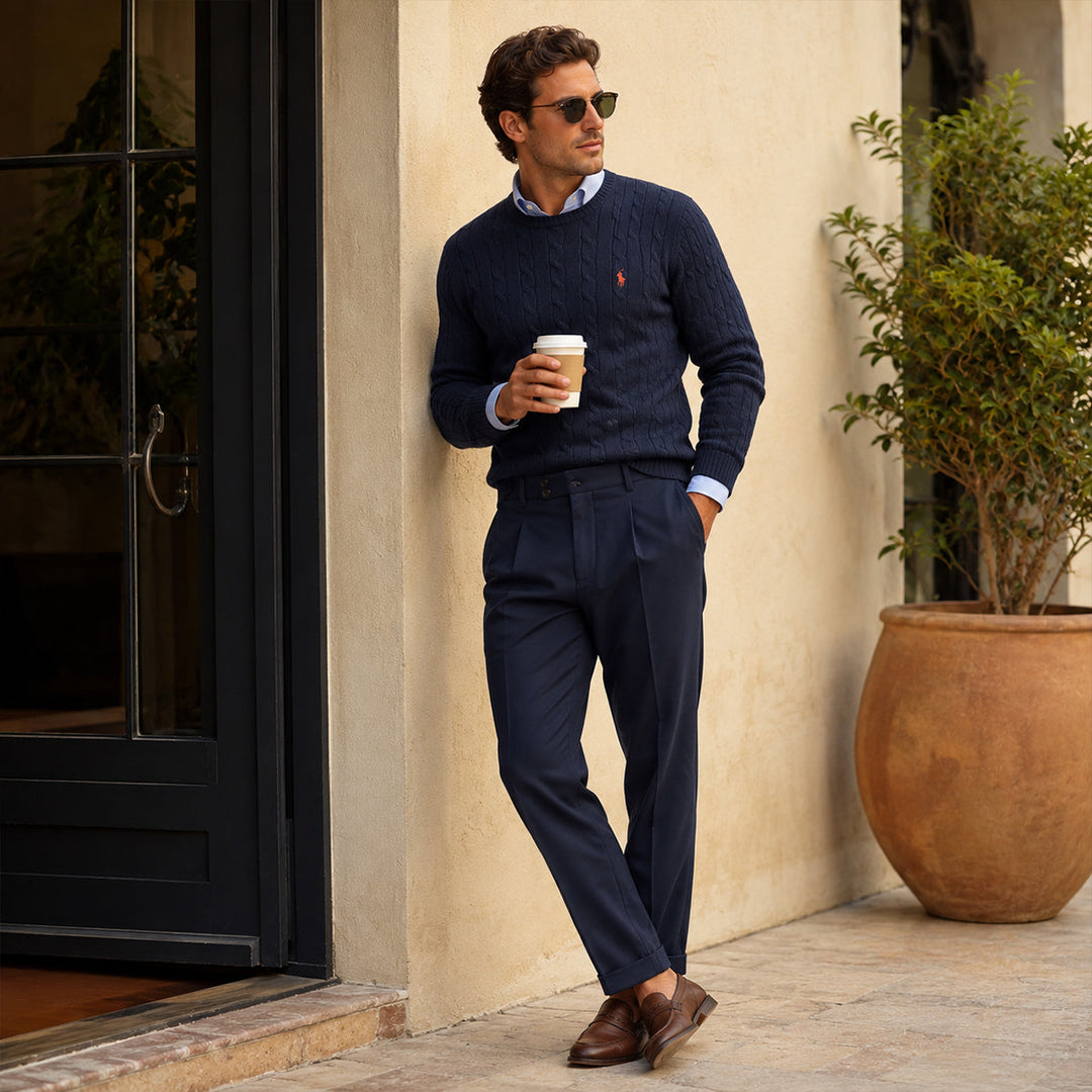 Pantalon à Pinces Coupe Fusélée Homme