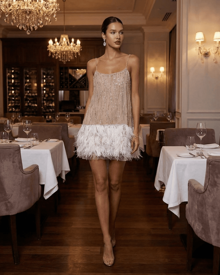 Robe Courte Pailletée Femme