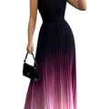Robe Longue Plissée Sans Manches Femme
