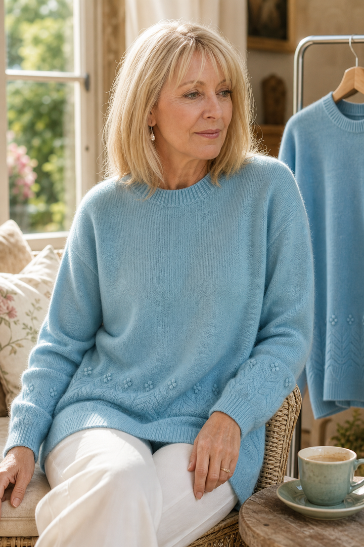 Pull En Maille À Motifs Floraux Femme