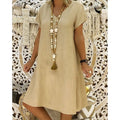 Women's Linen V-Neck Dress