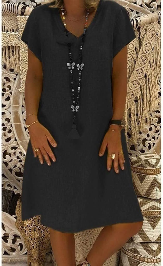 Robe En Lin Col V Femme