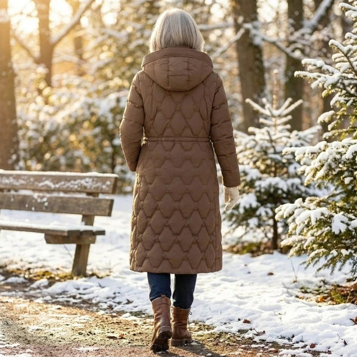 Doudoune Longue à Capuche Matelassée Femme