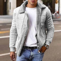 Men's Lined Shearling-Effect Bomber Jacket