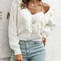 Women's ruffled knit vest