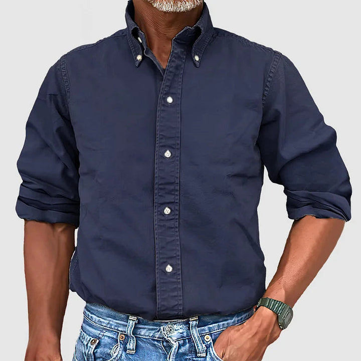 Chemise à Manches Longues et Col Boutonné Homme