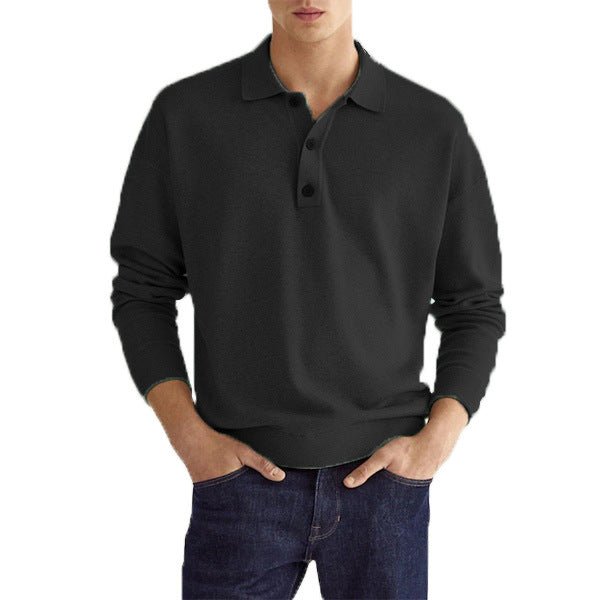 Polo à Manches Longues et Col Boutonné Homme
