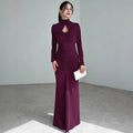 Robe Longue Froncée À Découpe Femme