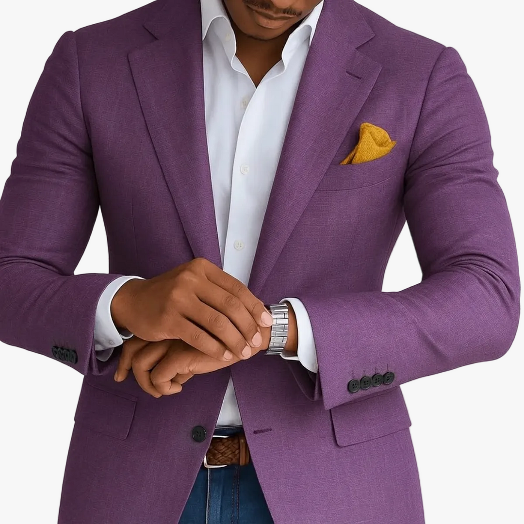 Blazer Ajusté à Carreaux Homme