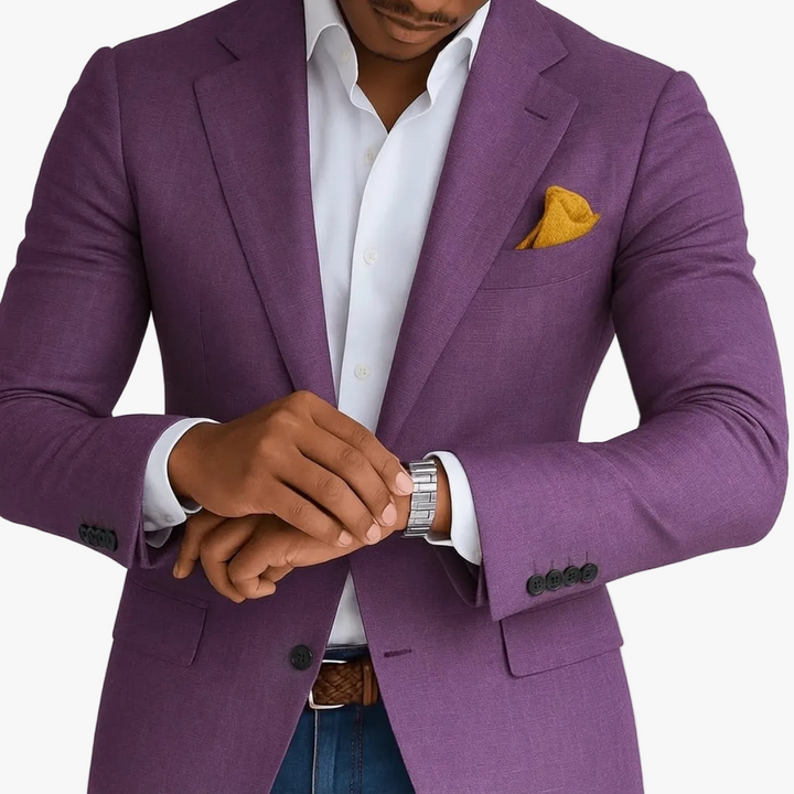 Blazer Ajusté à Carreaux Homme